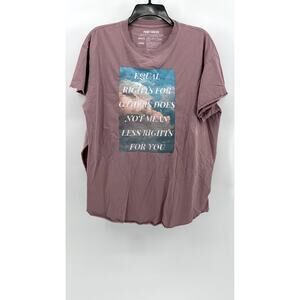 PEBBY FOREVEE Mauve/Pink "EQUAL RIGHTS" Graphic Tee Women's SIZE L